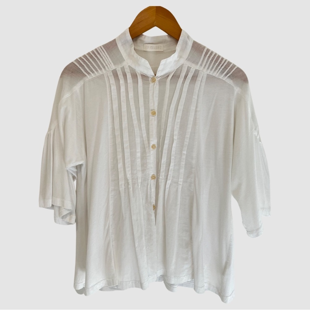 CP Shades White Cotton Button Down Blouse S ($216)